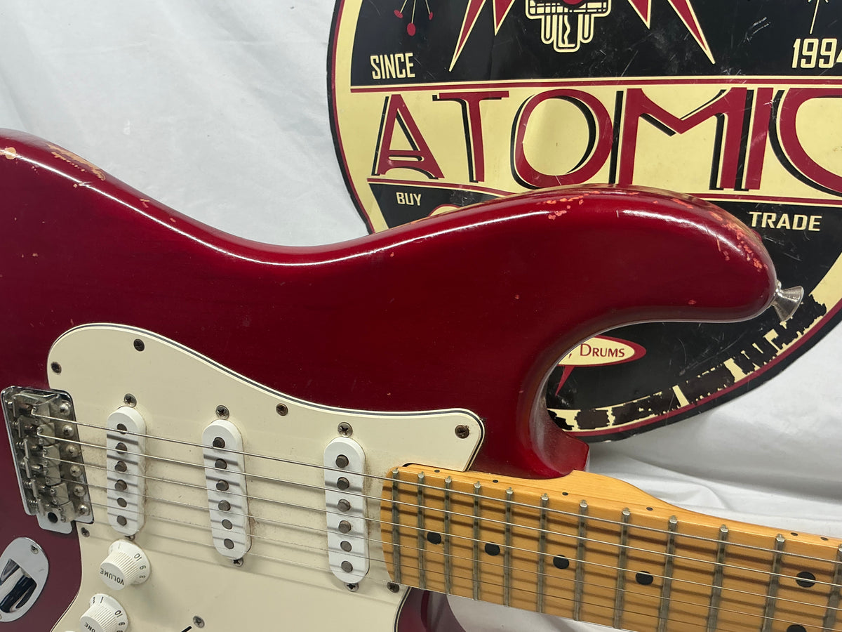 Fender Highway One Stratocaster Guitar 2002 - Crimson Red Transparent / Maple neck