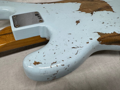 Fender USA Custom Shop '55 1955 Precision Bass Relic 4-string P-Bass with COA + Case 2020 - Sonic Blue / Roasted Maple neck
