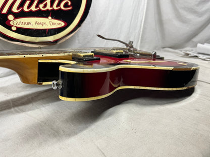 Univox Coily U1825 Hollow Body Guitar MIJ Made In Japan Vintage Redburst - AS IS! needs new nut