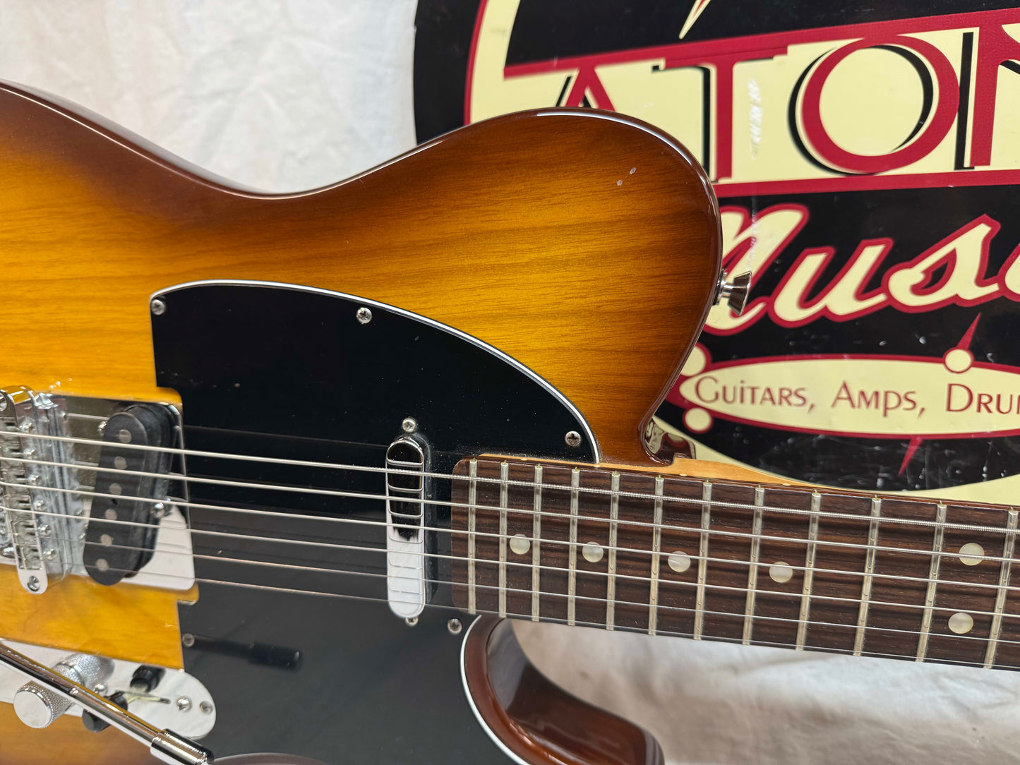 Fender 2016 Limited Edition American Standard Telecaster Figured Neck Guitar with Case 2015 - Cognac Burst / Rosewood fingerboard