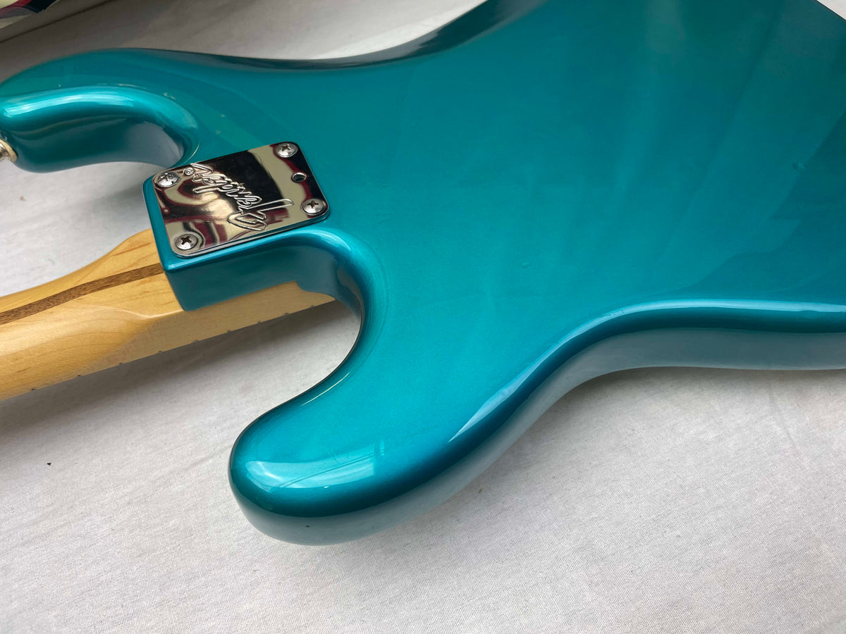 Fender PARTS Stratocaster - 1999 American Deluxe neck on 1983 Dan Smith-era Standard Strat body with Case - Transparent Teal