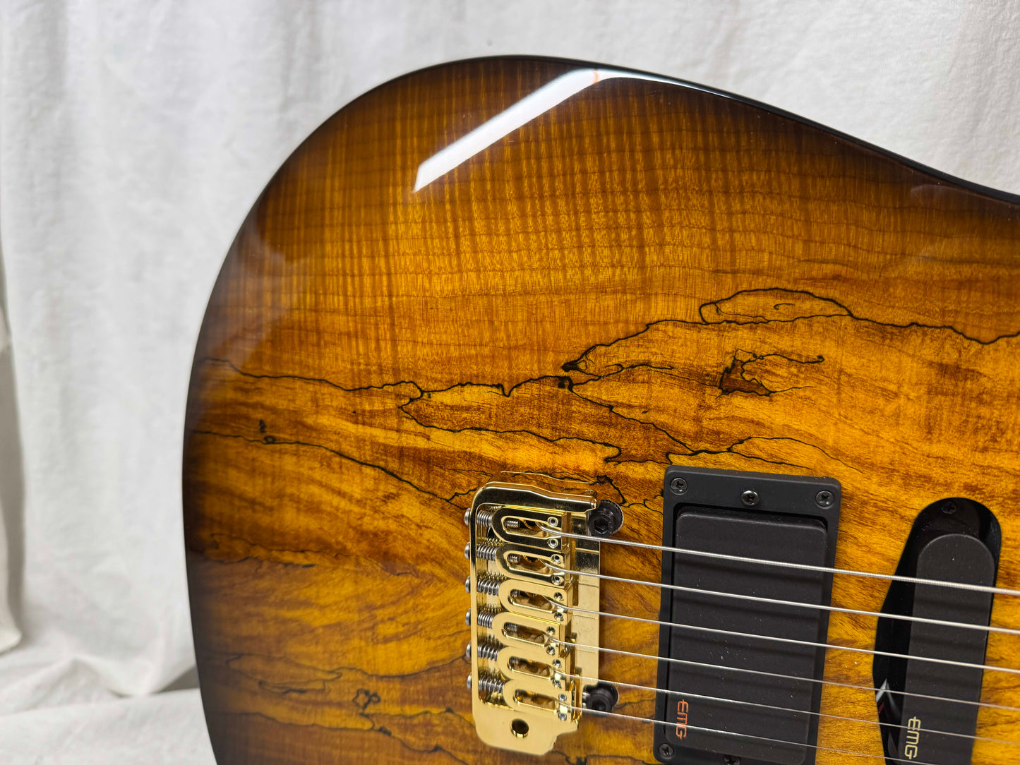 Warmoth S-style HSS Guitar with EMG Pickups by Houston Electric Guitar Jerry DeLue