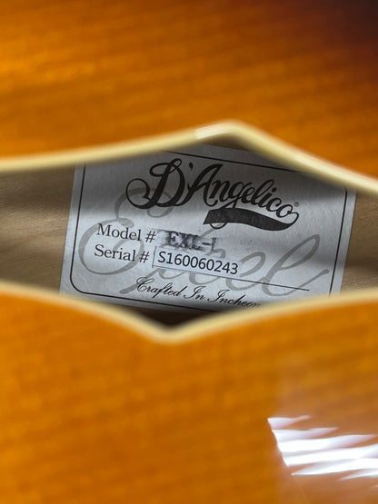 D'Angelico Excel EXL-1 Singlecut Archtop Hollow Body Electric Guitar with Case