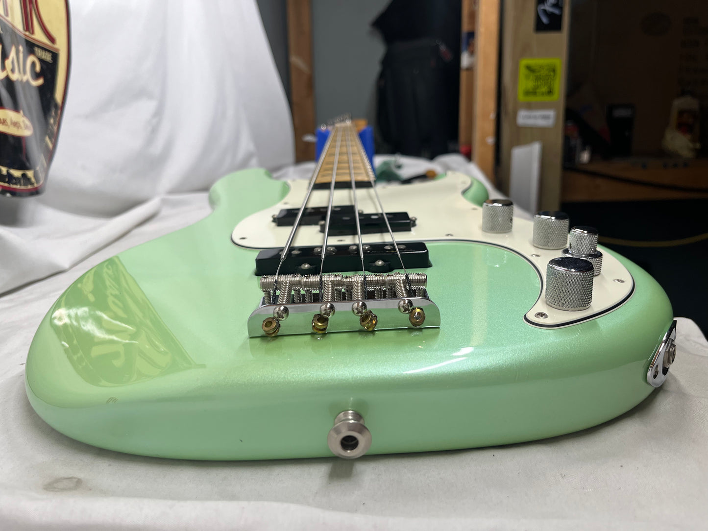 Fender GC Factory Special Run Precision Bass P-Bass Active 4-String Electric Bass - Sea Foam Green