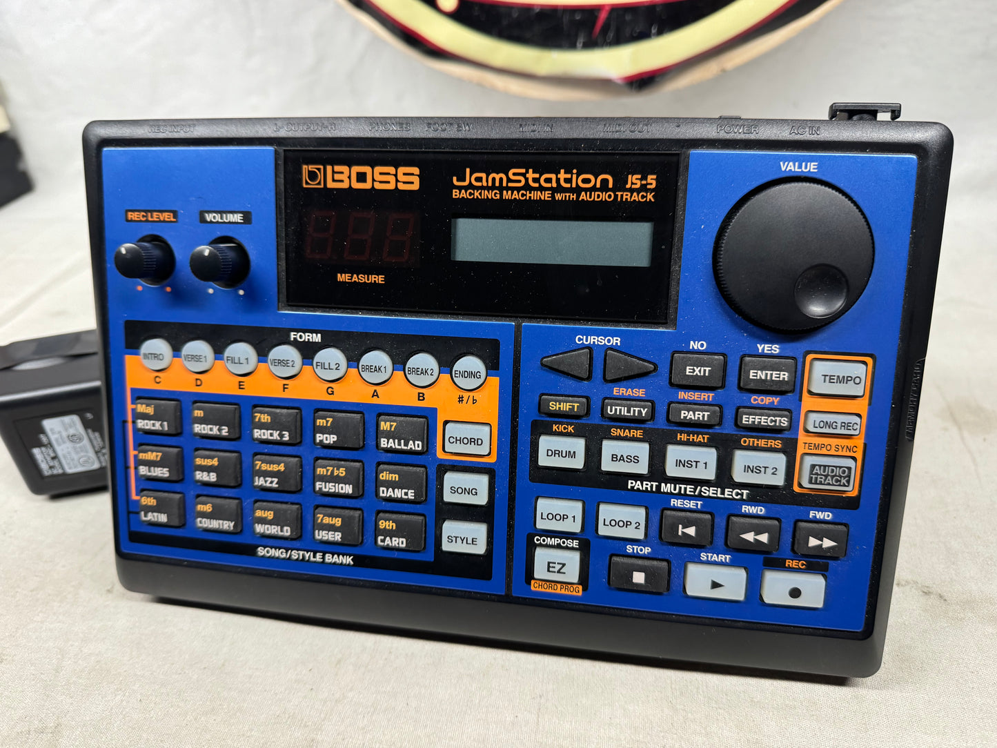 Boss JS-5 js5 JamStation Backing Machine & Song Composer with Power Supply 2000