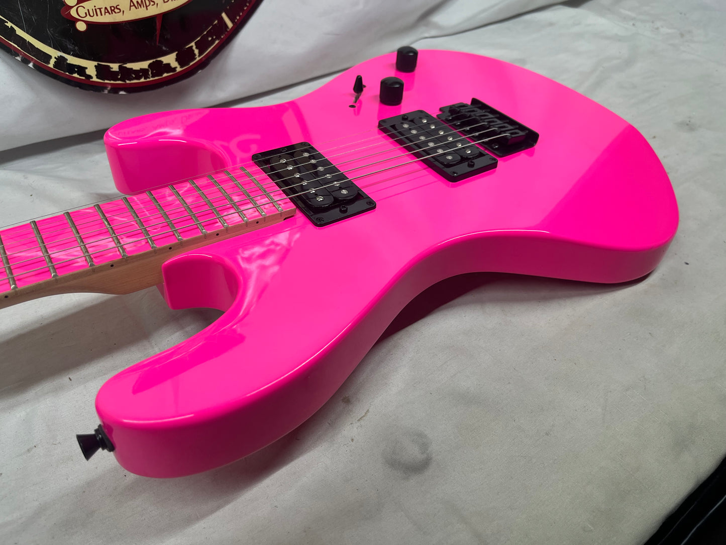 Dean Custom Zone Doublecut HH Electric Guitar  - Fluorescent Pink