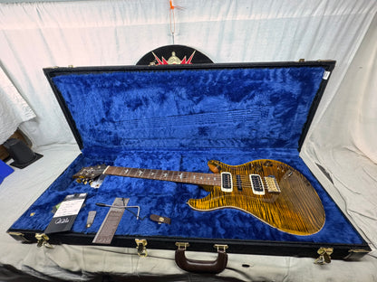 PRS Paul Reed Smith USA Custom Built Wood Library Modern Eagle V 10-Top Guitar with Case 2021 - Yellow Tiger Flame 10 / Brazilian Rosewood