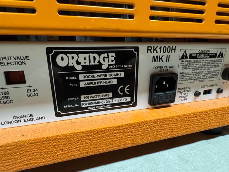 Orange RK100H MK II Rockerverb 100 MkII 2 Tube Guitar Amplifier Head - Image 11