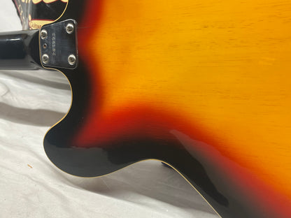 Vox Super Lynx Deluxe Hollow Body Electric Guitar with Hard Case - Sunburst