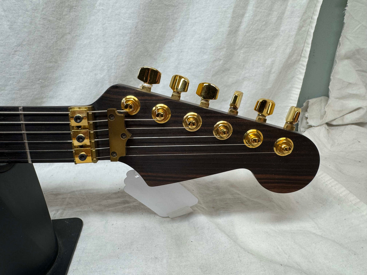 Warmoth S-style HSS Guitar with Lace Sensor Hot Gold Pickups by Houston Electric Guitar Jerry DeLue