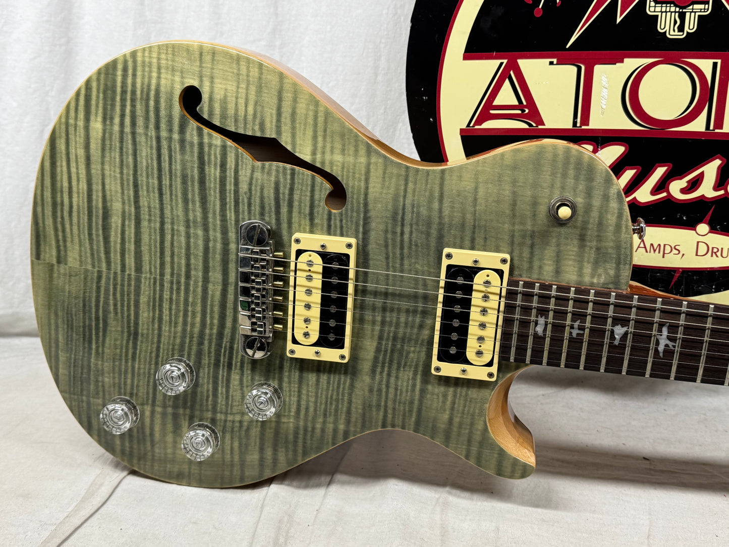 PRS Paul Reed Smith SE Zach Myers (Shinedown) SH Signature Singlecut Semi-Hollowbody Guitar 2014 - Trampas Green