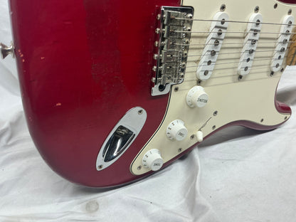 Fender Highway One Stratocaster Guitar 2002 - Crimson Red Transparent / Maple neck