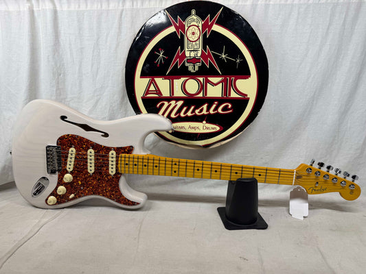 Fender USA Parts Stratocaster Guitar - Deep C shape American Professional II neck on American Professional Thinline Body  - White Blonde / Fender neck