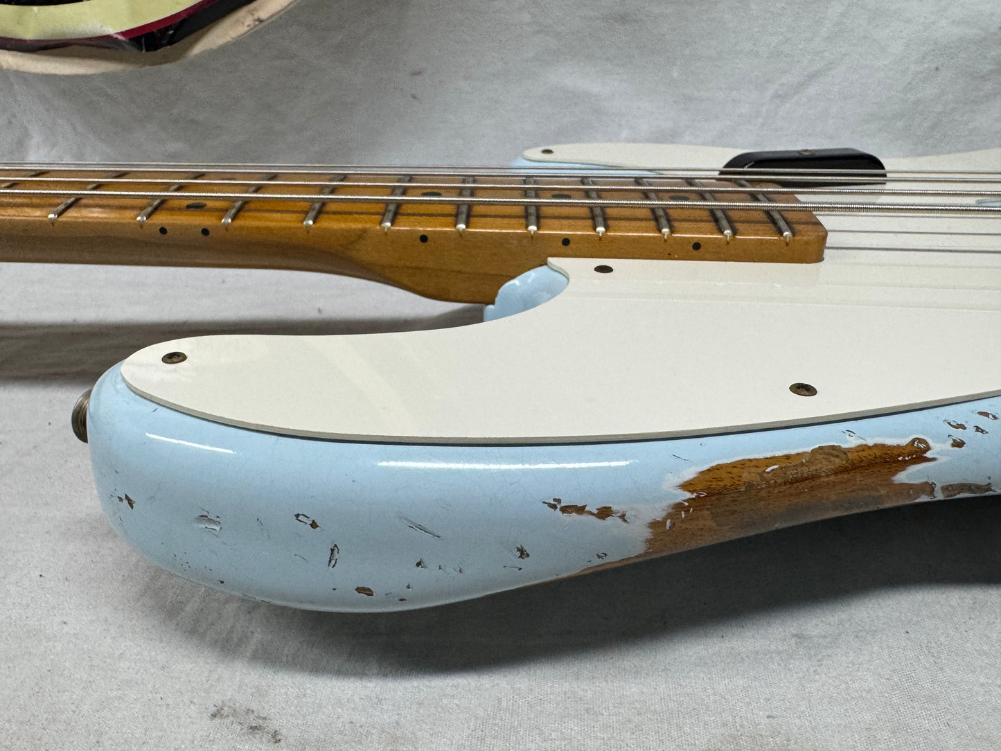 Fender USA Custom Shop '55 1955 Precision Bass Relic 4-string P-Bass with COA + Case 2020 - Sonic Blue / Roasted Maple neck