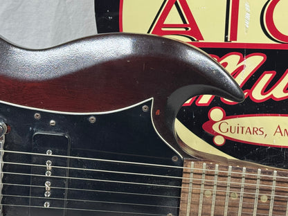 Gibson SG Junior jr Guitar with Chipboard Case 1967 - Dark Cherry