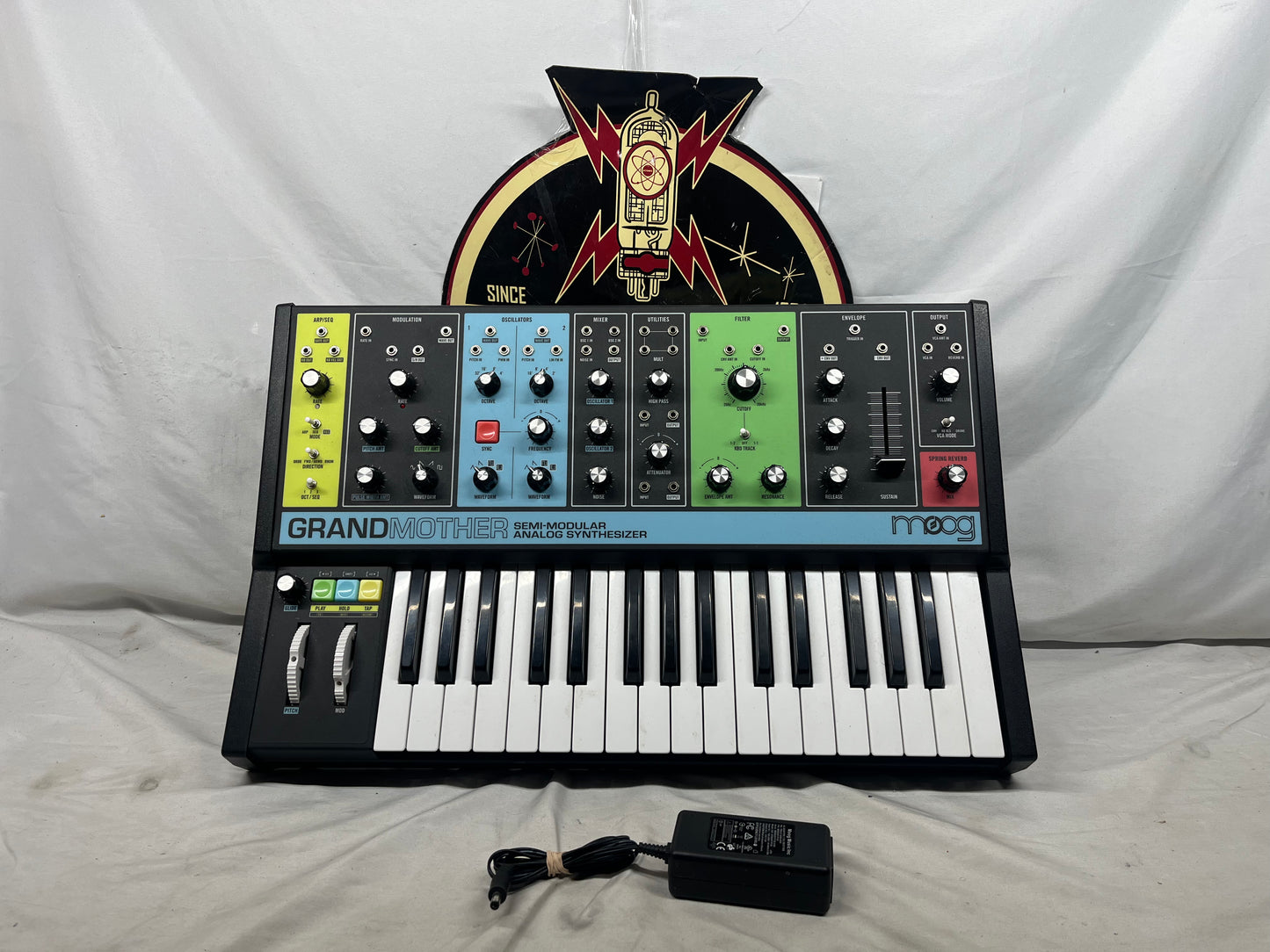 Moog Grandmother 32-Key Semi-Modular Analog Synthesizer with Power Supply