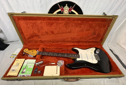 Fender USA Vintage Series '62 1962 Stratocaster Guitar with Case pot codes date to 1988 - Black / Rosewood fingerboard