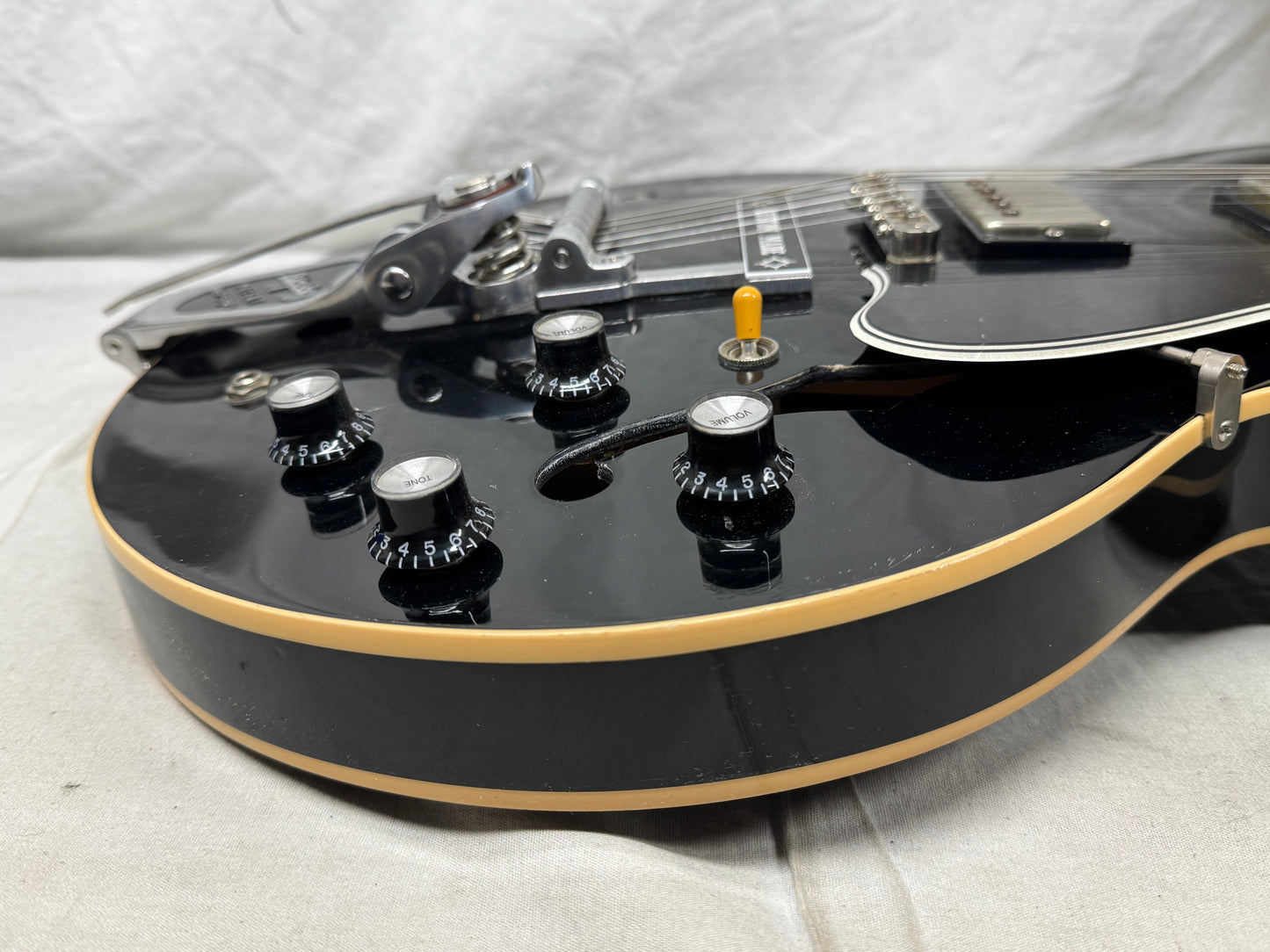 Gibson ESDPA335 esdpa 335 ES-335 Dot Fat Neck Semi-Hollowbody Guitar with Case - modified - Ebony / Black