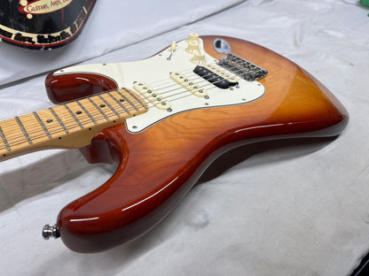Fender American Standard Stratocaster Strat HSS Shawbucker Electric Guitar with Case - Sienna Sunburst