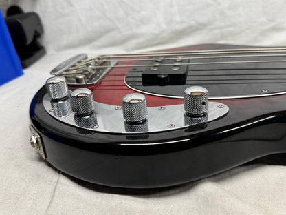 Ernie Ball Music Man Stingray 3 EQ H 3eq 4-string Bass with Case 2004 - Black Cherry Burst