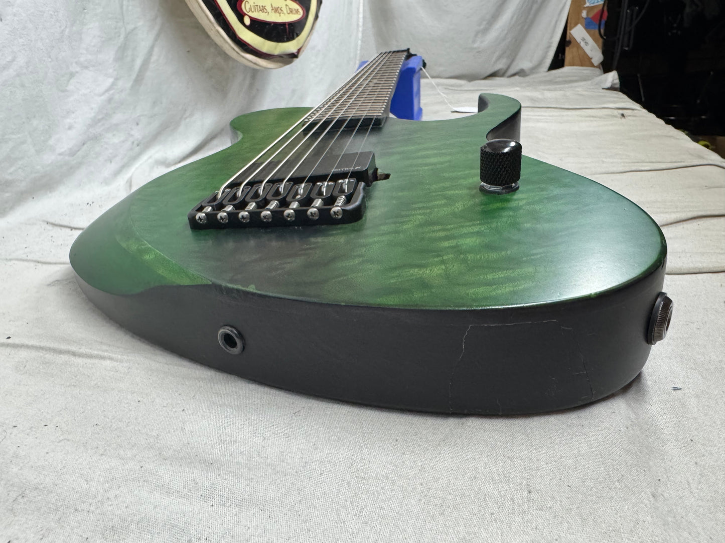 Deviant Guitars USA Custom Shop Truck Driver Shawn Signature Linchpin Baritone 7-string Guitar 2023 - Dark Verde Burst - *AS IS*