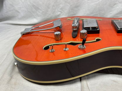 Eastwood Classic 6 TA PH Hollowbody Guitar with Case - Orange Flame