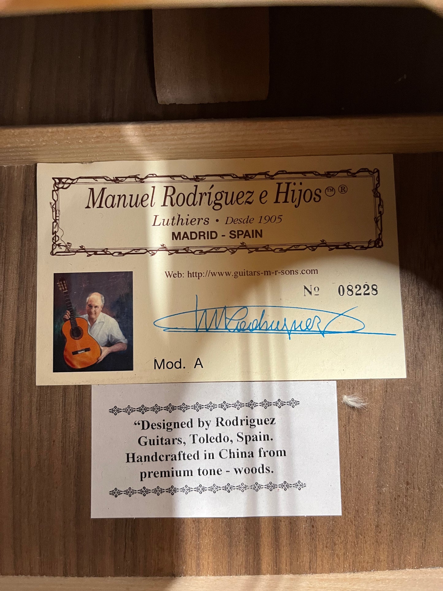 Manuel Rodrigueze Hijos Model A Classical Acoustic Guitar
