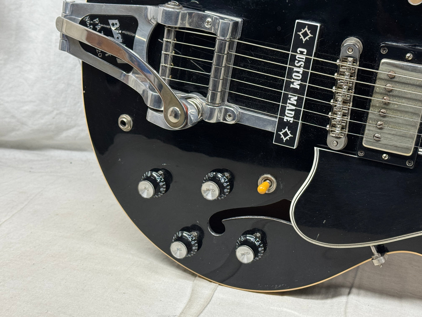 Gibson ESDPA335 esdpa 335 ES-335 Dot Fat Neck Semi-Hollowbody Guitar with Case - modified - Ebony / Black
