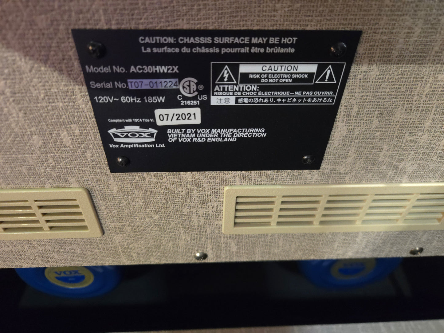 Vox AC30HW2X Hand-Wired 2-Channel 30-Watt 2x12" Blue Alnico Guitar Combo 2010 - 2019 - Local Pickup Only