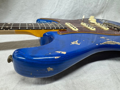 Fender USA Custom Shop '62 1962 Stratocaster Heavy Relic Guitar with COA + Case 2022 - Sapphire Blue Transparent / Rosewood fingerboard