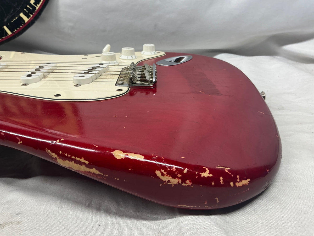 Fender Highway One Stratocaster Guitar 2002 - Crimson Red Transparent / Maple neck