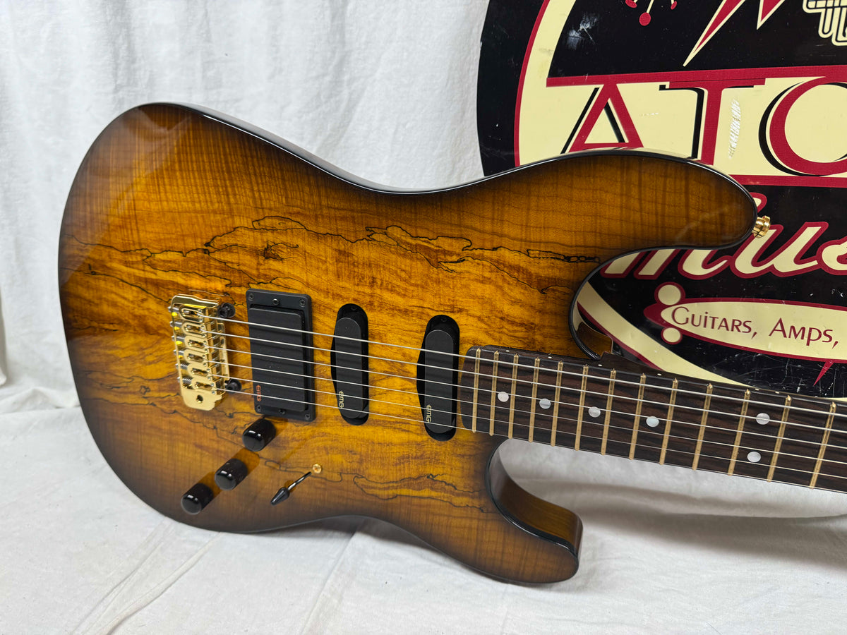 Warmoth S-style HSS Guitar with EMG Pickups by Houston Electric Guitar Jerry DeLue