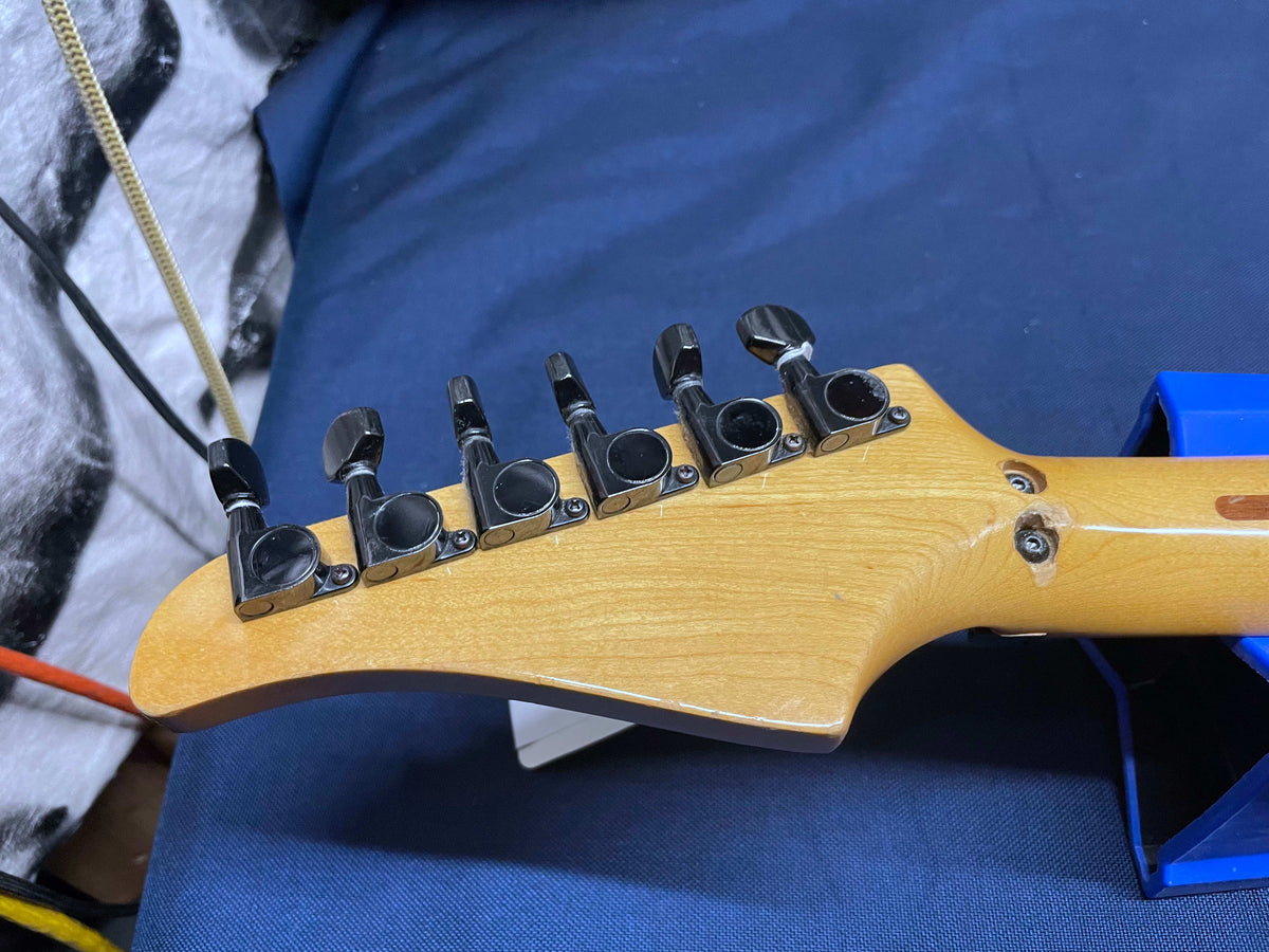 Kramer USA Voyager Series Guitar - modified! 1980s - Black with Lightning Bolt