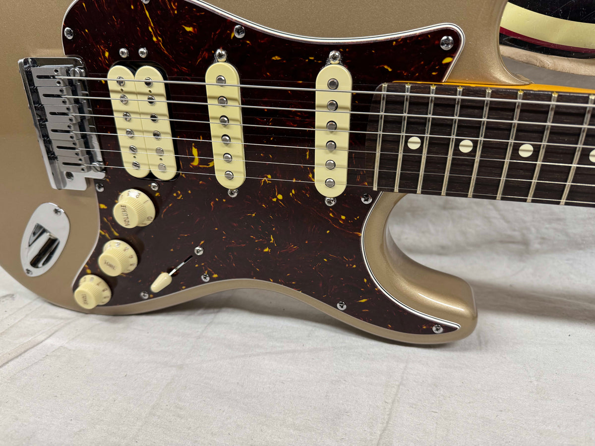 Parts Warmoth Alder body + 2022 Fender American Professional II neck Stratocaster Guitar with Case - Fire Mist Gold