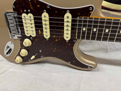 Parts Warmoth Alder body + 2022 Fender American Professional II neck Stratocaster Guitar with Case - Fire Mist Gold