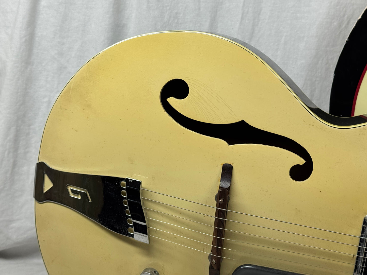 Gretsch USA 6187 g6187 Clipper Hollowbody Guitar with Case - neck/headstock repaired 1957 - Cream / Cadillac Green