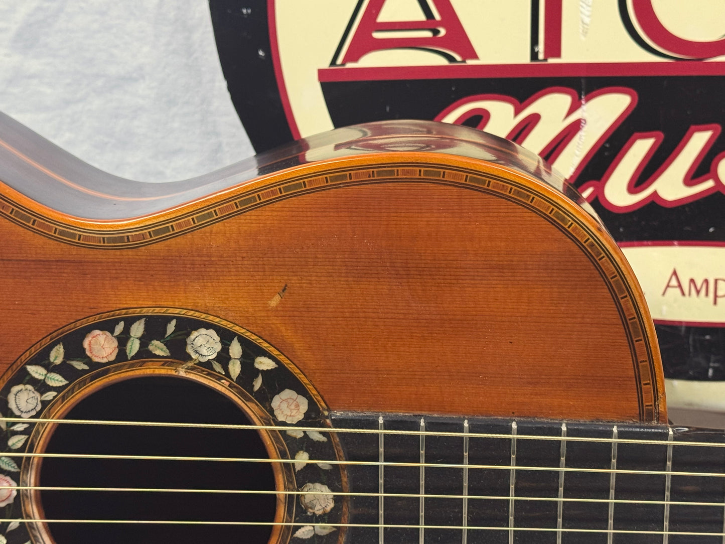 Unknown Builder Parlor Acoustic Guitar with Case late 1800s - early 1900s
