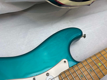 Fender PARTS Stratocaster - 1999 American Deluxe neck on 1983 Dan Smith-era Standard Strat body with Case - Transparent Teal
