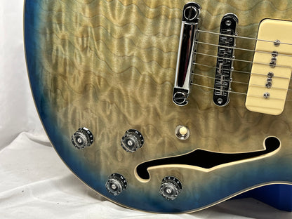 D'Angelico DAPDCBLBCSCB9EX Doublecut Semi-Hollow Body Electric Guitar