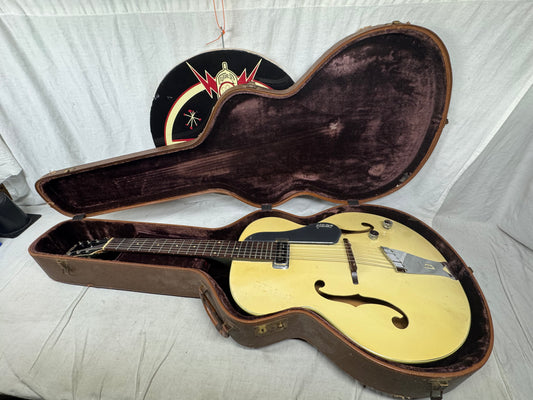 Gretsch USA 6187 g6187 Clipper Hollowbody Guitar with Case - neck/headstock repaired 1957 - Cream / Cadillac Green