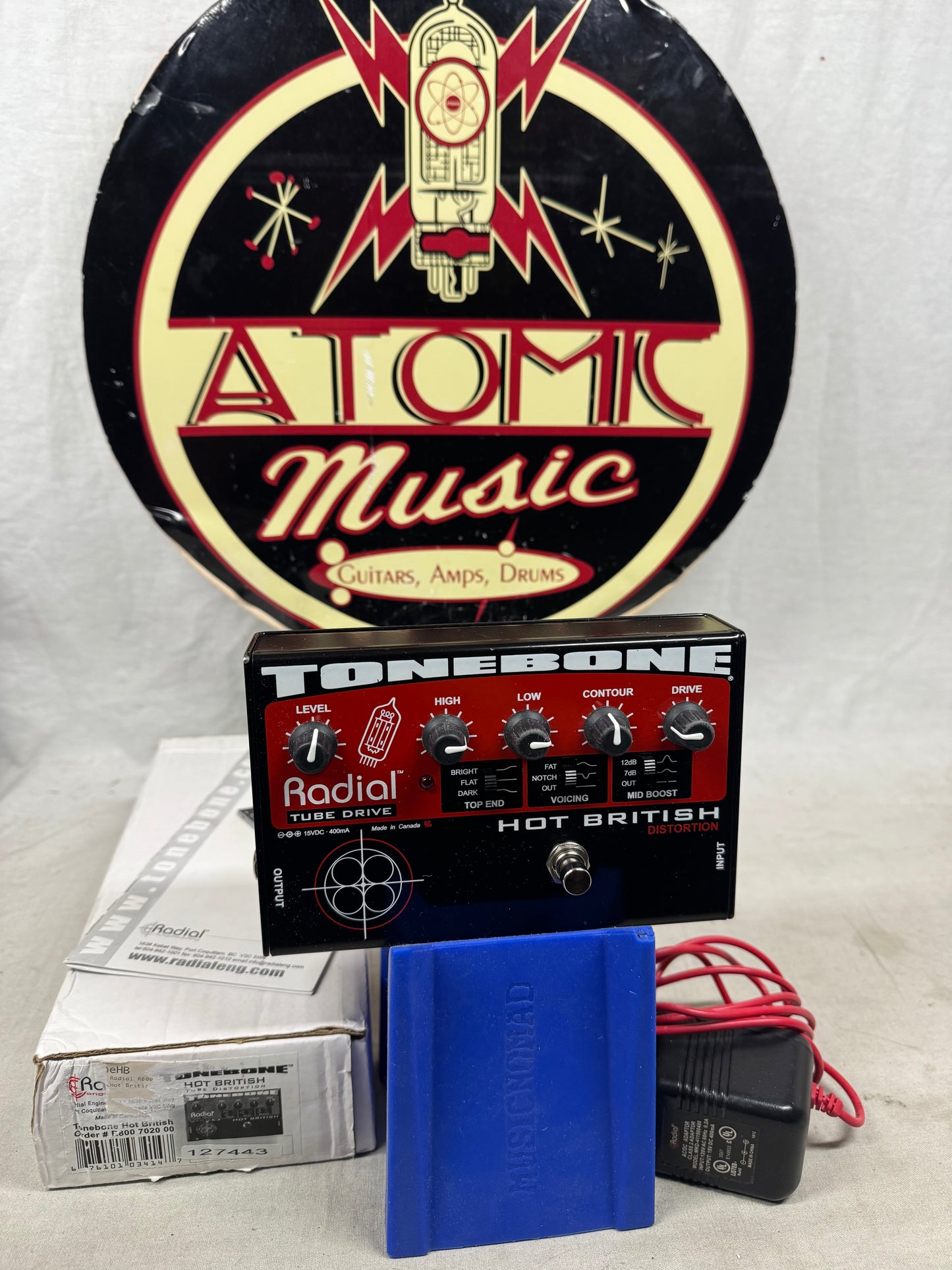Radial Engineering ToneBone Hot British Tube Distortion Pedal with Power Supply + Box