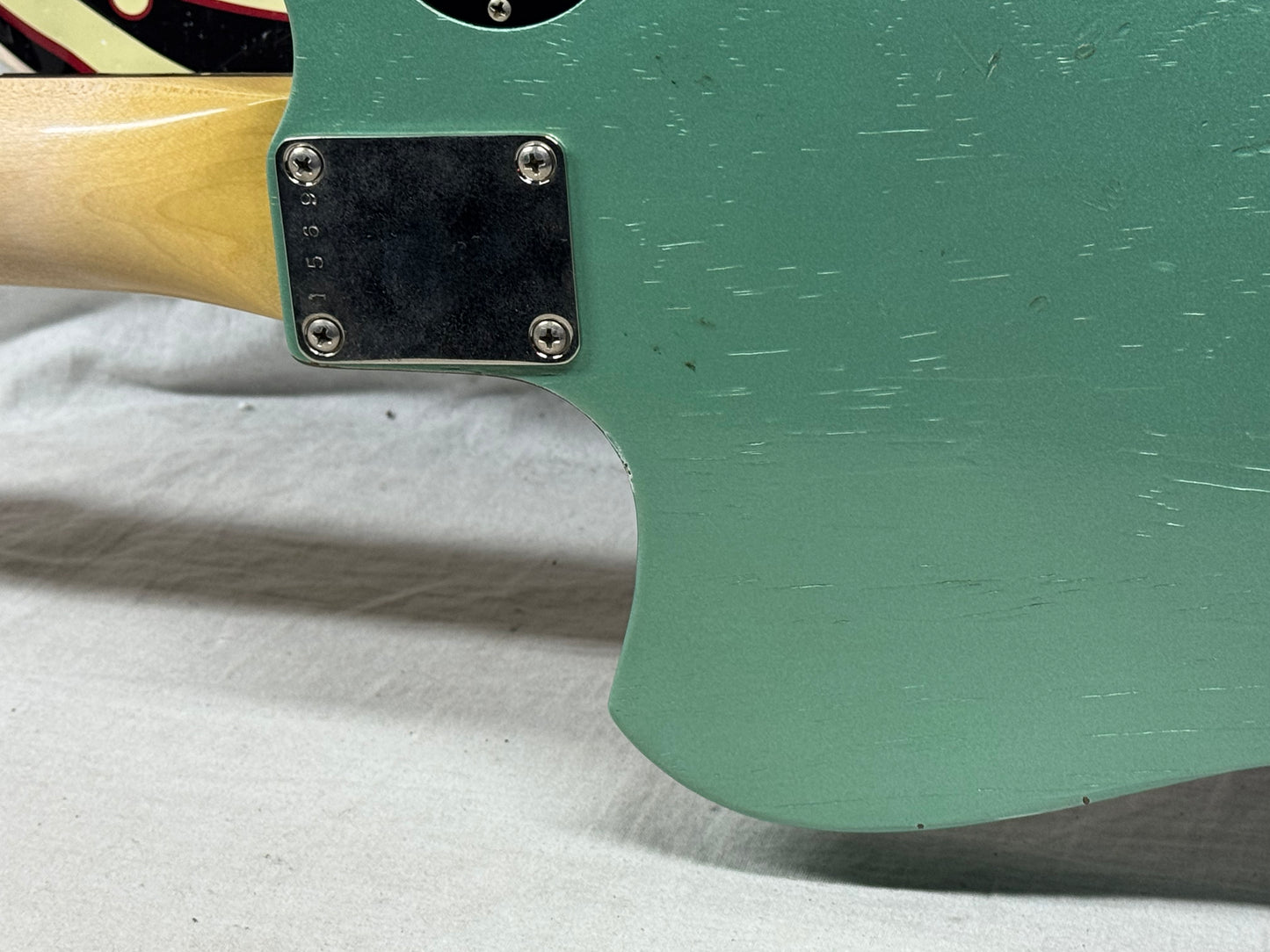 Maghini Guitars Skylark Baritone Guitar with COA + Gator Case 2023 - Lightly Aged Jade Metallic