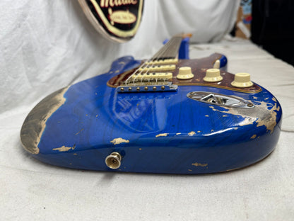 Fender USA Custom Shop '62 1962 Stratocaster Heavy Relic Guitar with COA + Case 2022 - Sapphire Blue Transparent / Rosewood fingerboard