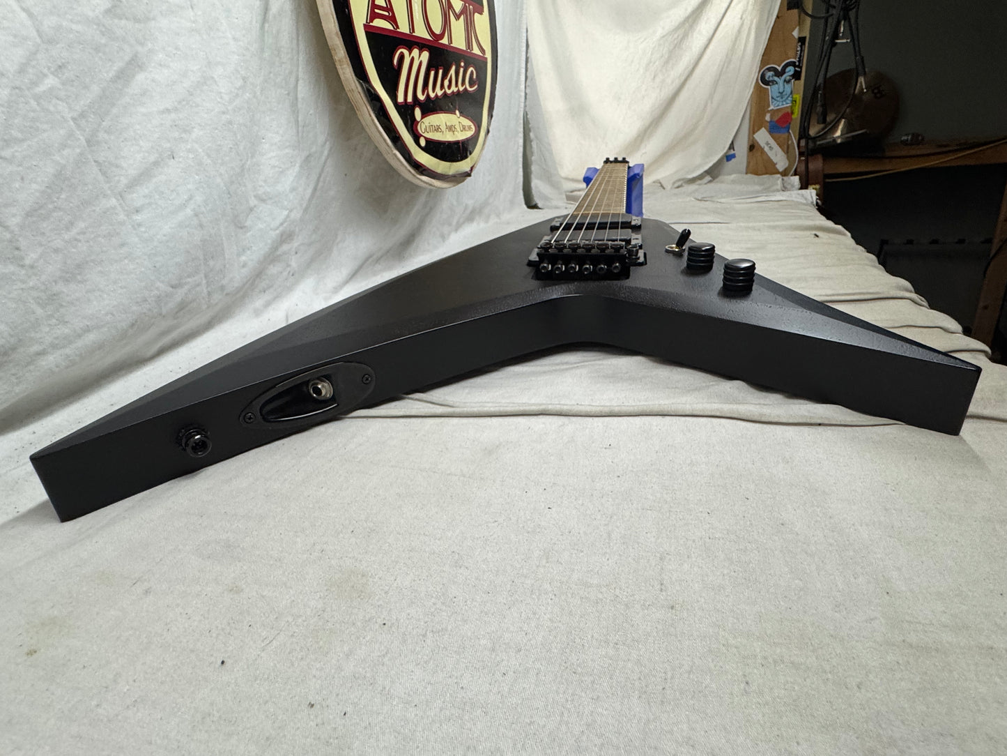 Washburn USA Custom Shop Vindicator Flying V Guitar with Case - Black