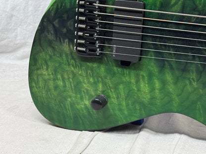 Deviant Guitars USA Custom Shop Truck Driver Shawn Signature Linchpin Baritone 7-string Guitar 2023 - Dark Verde Burst - *AS IS*