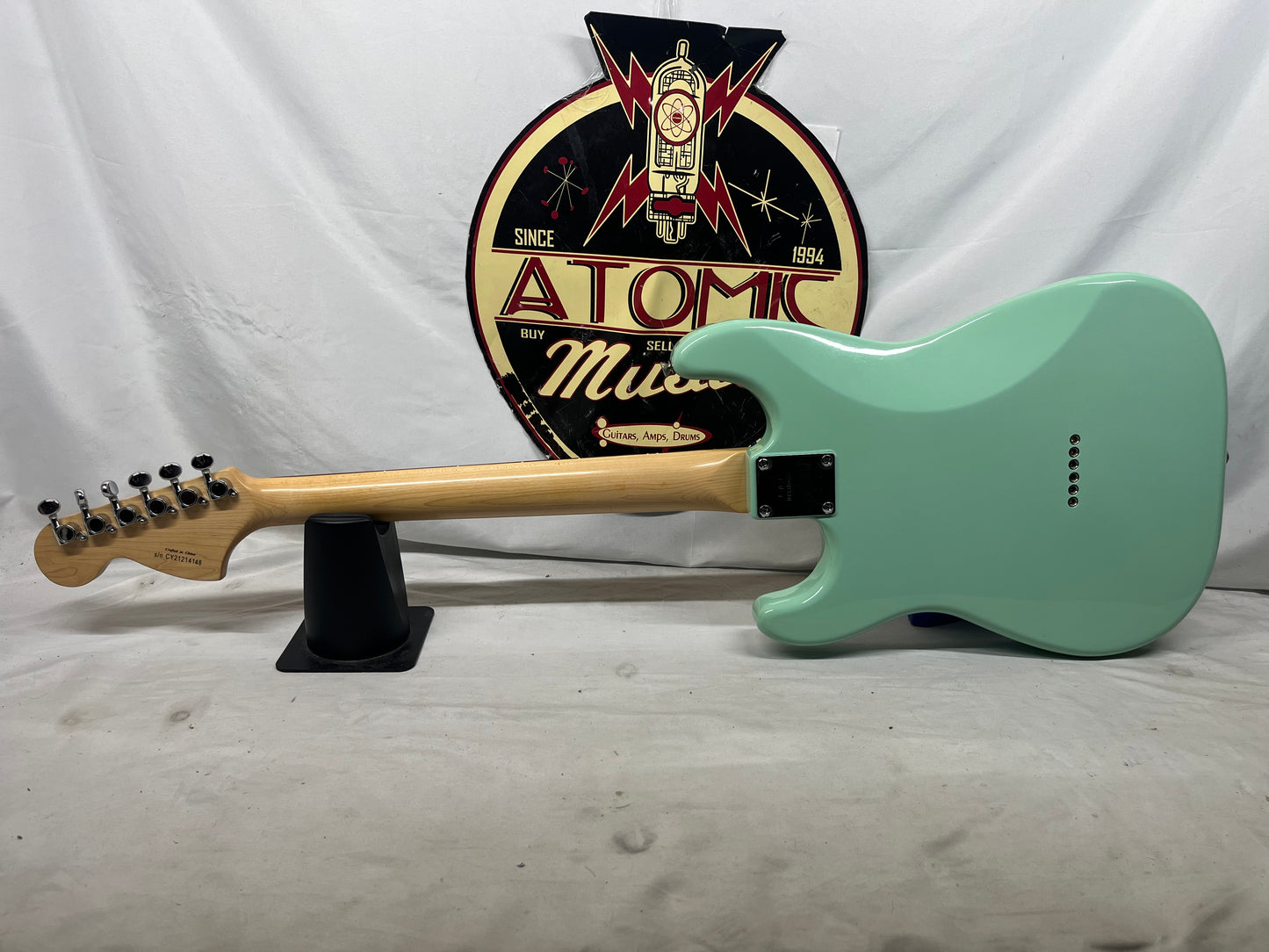 Squier Tom DeLonge Signature Stratocaster Strat Electric Guitar - Surfboard Green
