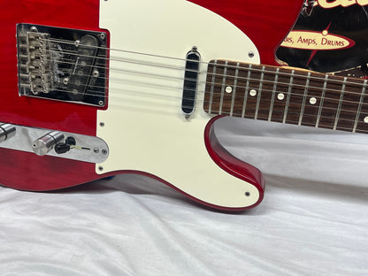 Fender American Standard Telecaster Tele Crimson Red Electric Guitar - Pickups have been Replaced with Seymour Duncan APTL-1/APTR-1
