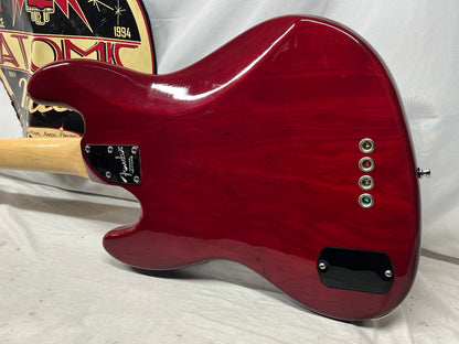 Fender American Deluxe 4-String Electric Jazz Bass 2011 - Wine Transparent