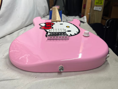 Squier by Fender x Hello Kitty Stratocaster Strat Electric Guitar 2024 with Hello Kitty Gig Bag - Pink