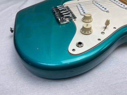 Fender PARTS Stratocaster - 1999 American Deluxe neck on 1983 Dan Smith-era Standard Strat body with Case - Transparent Teal